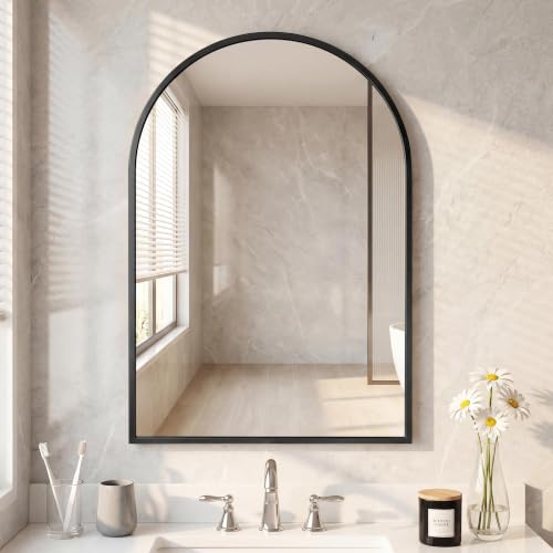 Image of NEWBULIG 26 inchx38 inch Arched Bathroom Mirrors, Wall Mirror for Over Sink, Black
