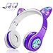 Kids Wireless Bluetooth Headphones-WOICE, LED Flashing Lights, Music Sharing Function, Long Lasting Battery and 85db Volume Limited WOICE Children Bluetooth Headphones for Boys Girls (Purple)