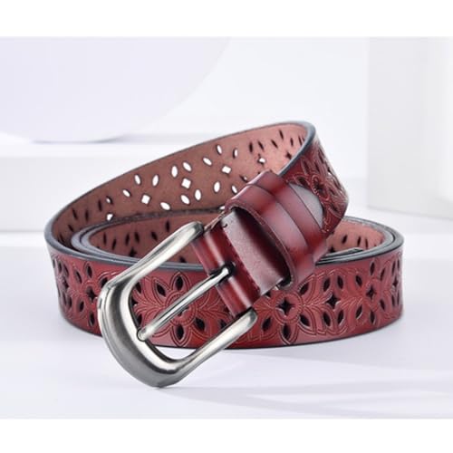 Vintage Hollow Flower Ladies Belt Genuine Leather Belt for Women Narrow Waist Belts for Jeans Dresses2