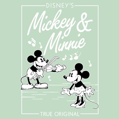 Disney Characters Mickey Minnie Music Cover Girl's Heather Crew Tee2