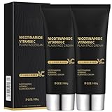 Niacinamide Vitamin C Black Tube Skin Cream, Niacinamide Vitamin C Plain Face Cream, Anti Aging Moisturizer Face Moisturizing Cream for Reduces Wrinkle, Fine Lines & Tightening Skin