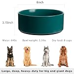 Large Dog Bowls, Non Slip Heavy Ceramic Dog Food and Water Bowl with Silicone Base, 8" Pet Feeding Bowl for Small, Medium, and Big Dogs (Green, 8 Inches) - Image 2