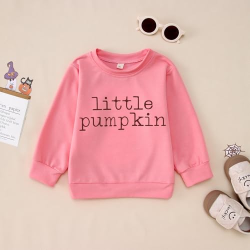 Toddler Baby Girls Halloween Sweatshirt Little Pumpkin Crewneck Pullover Tops Long Sleeve Outfit Shirt Fall Clothes3