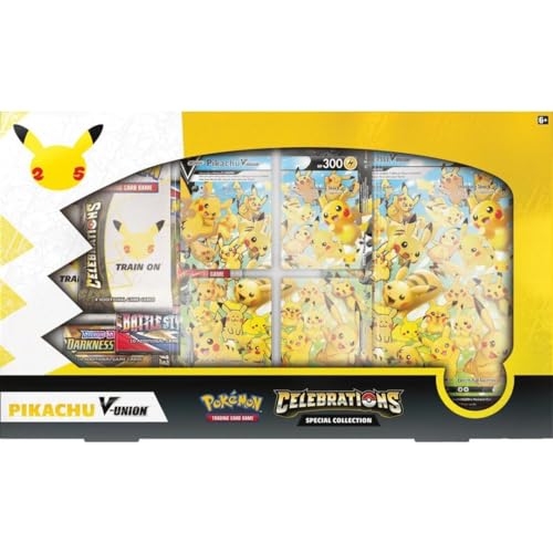 Pokémon Celebrations Special Collection Pikachu V- Union (25. Jahrestag), Kartenspiel, ab 6 Jahren, für 2 Spieler, über 10 Minuten Spieldauer