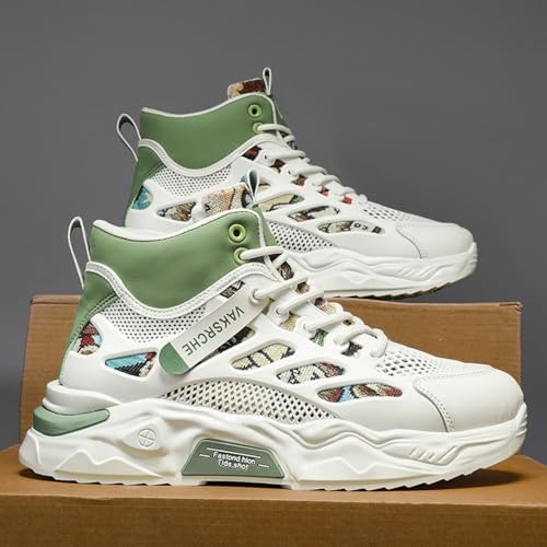 and Breathable Wide Basketball Shoes for Men, Also Ideal for Running and Walking. Extra Wide High - top Sneakers with Ankle Support, Combining Trend and Comfort Blue4