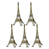 ULTECHNOVO 5 Piezas Estatua Torre Eiffel en Aleación Metálica de 9,9 Cm, Diseño Compacto y Coleccionable para Decoración Elegante Estilo