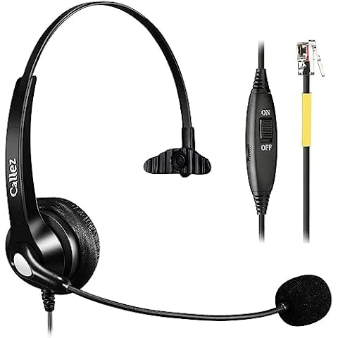 Callez RJ9 Phone Headset Office Telephone Headset with Microphone Noise Cancelling for Yealink T23G T33G T40G T46G T46S T48S T46U T48U T53W T57W Grandstream GXP2135 GXP2160 GXP2170 Avaya Panasonic Cover
