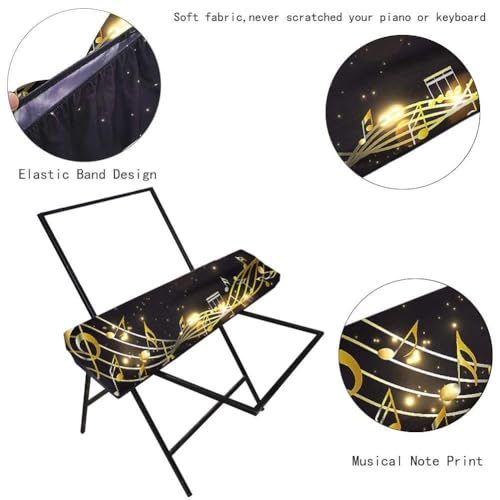 Adfuenom Keyboard Staubschutzhülle für 61/88 Tasten, Dehnbare E-Piano Abdeckung & Digitalpiano Schutzhülle mit Kordelzug, Waschbarer Klavier Staubschutz passend für Yamaha Casio Korg Roland