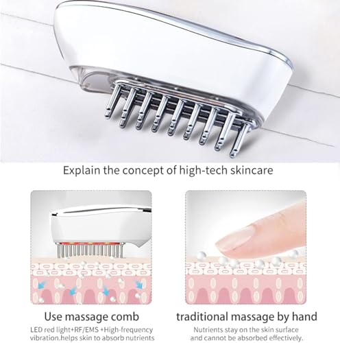 Peine de crecimiento del cabello RF eléctrico con luz roja y masajeador sónico 7
