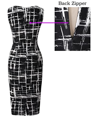 Image of VFSHOW Womens Front Zipper Work Business Office Bodycon Dress Elegant Professional Career Church Party Pencil Sheath Dress