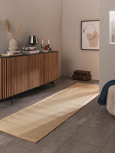Benuta Sana - Alfombra de Fibra Natural de sisal, 70 x 300 cm, Robusta Alfombra para Comedor y salón, 100% Fibra Natural de sisal, diseño Atemporal