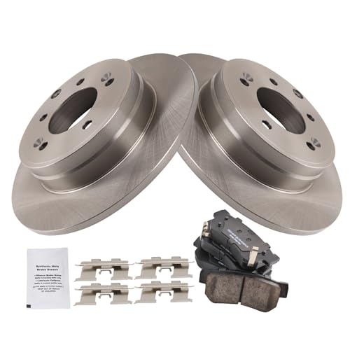 Image of TRQ Rear Brake Pad and Rotor Set Ceramic Vented Rotors | For 2006-2008 Hyundai Sonata