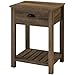 Walker Edison Furniture Company Farmhouse Side Accent Set Living Room End Table with Storage Door Nightstand Bedroom, Reclaimed Barnwood