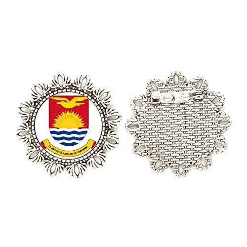 Broche de Kiribati con flor de plata para lucir en trajes formales