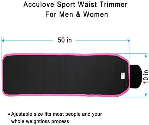 acculove Waist Trimmer Belt Waist Trainer for Women and Men Slim Body Sweat for Weight Loss Stomach Fat Burner Adjustable Belly Band Lumbar Support Neoprene Wrap with Sauna Suit Effect Black