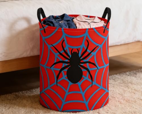 Image of ESSME Laundry Basket,Spider Hamper Collapsible Canvas Waterproof Storage Bin, Cute Hamper,Gift Baskets(Spider)