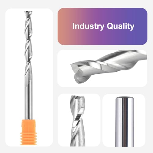 Spetool SPXL-1/4-1/4-U Spiral Router Bits With Upcut 4 Inch Extra Long1/4 Inch Cutting Diameter 2 Inch Cutting Length Cnc Router Bit Carving Tool thumb #2