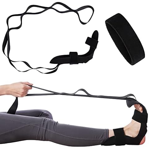 Yoga Stretching Strap Leg Stretcher Strap Ankle Ligament Stretcher Belt with Loops Fitness Leg Stretcher with Sweat Headband for Leg and Foot Stretch Plantar Fasciitis Flexibility Exercise Cover