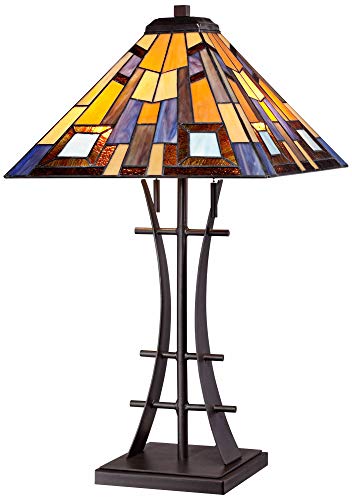 Robert Louis Tiffany Jewel Tone Mission Tiffany Style Table Lamp