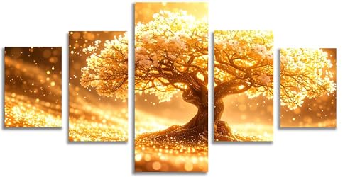 Anti-stress diamond painting adulte kit complet arbre doré pour évacuer l'anxiété à la maison