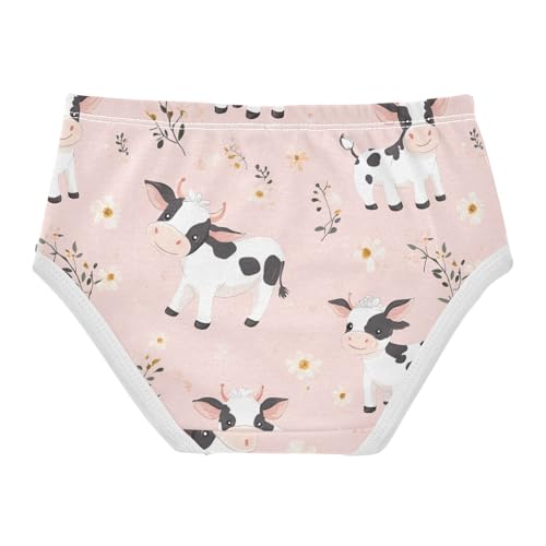 Wusikd Cows Pink Girls' Underwear Cotton Cute Girls Briefs Soft Toddler Underwear 2T2