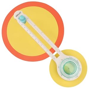 Circe Cutter for Paper Crafting Circular Cutter Tool Visible Center of Circle Rotary Compass Circle Cutter Adjustable Cutting Diameter Ranges from 3 in to 12.6 in (Cyan & White, Large)