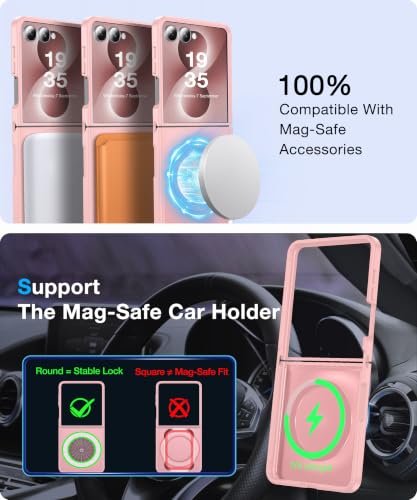 Image of NO.1 Magnetic for Samsung Galaxy Z Flip 8 Case with MagSafe | [Military Grade Drop Tested][Translucent Matte][Anti-Fingerprint] Soft Silicone Bumper for Samsung Flip 8 Case Slim,Pink
