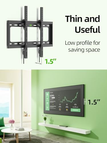 Image of USX MOUNT Low Profile Tilt TV Wall Mount for 26-60 Inch TVs up to 99lbs