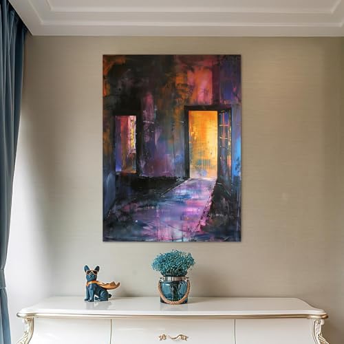 Toile abstraite colorée chambre décoration murale moderne - 2