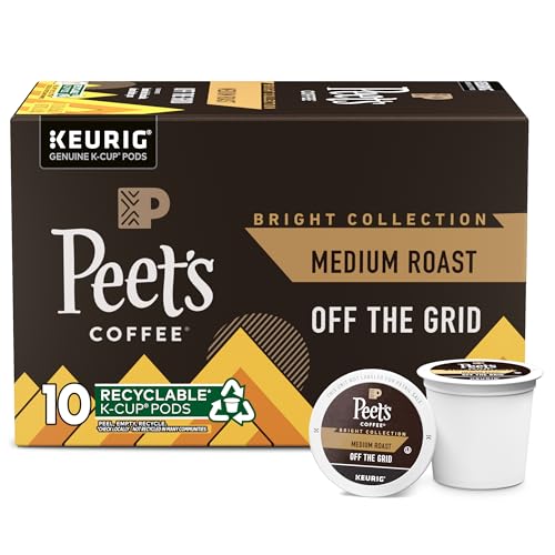 Image of Peet's Coffee, Medium Roast Keurig K-Cup Pods, 100% Arabica Coffee - Off The Grid 10 Count (1 Box of 10 Pods)