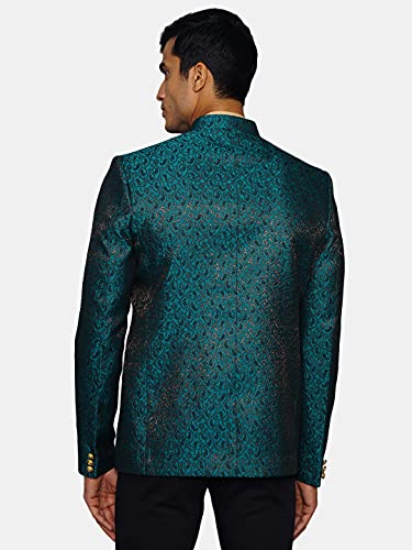 Image of WINTAGE Men's Banarasi Rayon Cotton Green Bandhgala