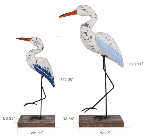Figura de madera de gaviota decorativa náutica miniatura 3