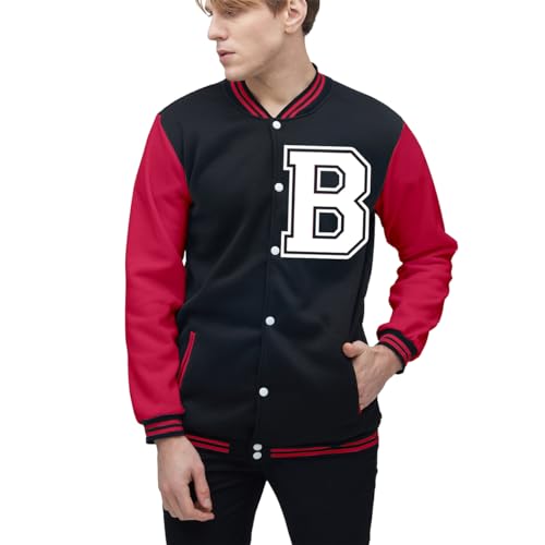 Image of Yuji Itadori Mens Varsity Jacket Baseball Letterman Bomber Jacket Fleece Long Sleeve Coat Casual Clothing XXS-3XL