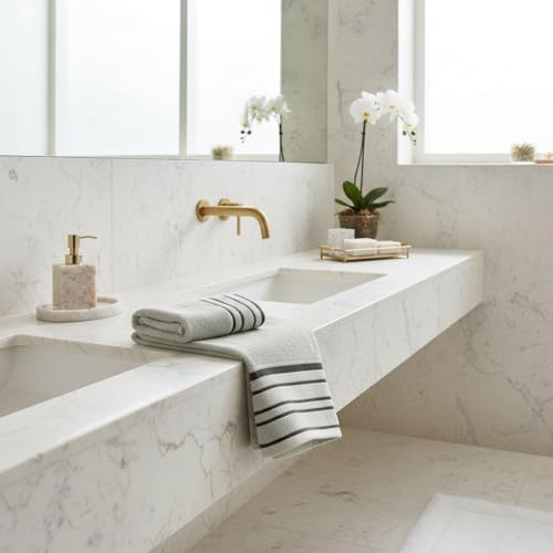 Mirabello Lot de 2 Serviettes de Bain faciales et Bidet en Coton résistant au Lavage avec Serviette pour invité 40 x 60 cm