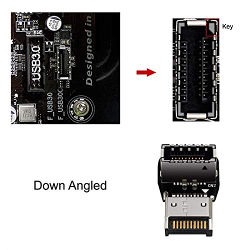 2pcs CY Type-E USB 3.1 Front Panel Header Male to Female Motherboard Extension Data Adapter, black - Image 4
