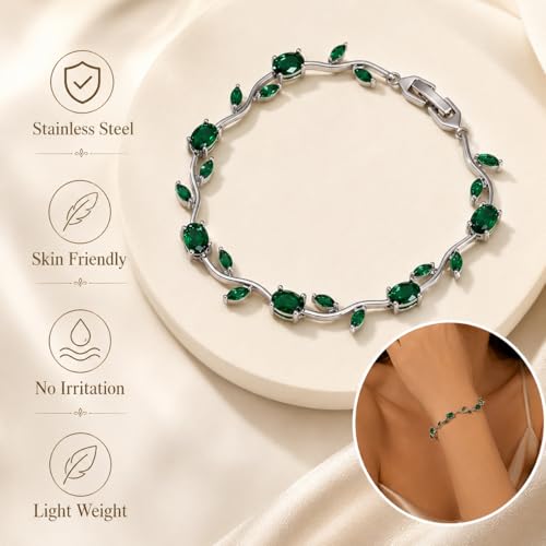 Image of Shining Diva Fashion Tulip Bracelet for Women, Floral Crystal, Anti Tarnish Jewellery Stylish Bracelet Gifts for Girls