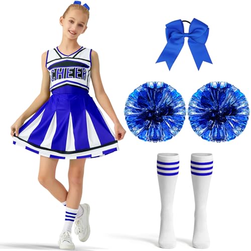 Haozozo Cheerleader Kostüm Kinder, Cheerleader Kostüm Mädchen Karneval Kostüm Kinder Faschingskostüme Kinder Mädchen mit...