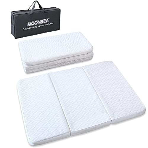 Mini Crib Sheets With Mini Crib Mattress 38X26X2 Inch, Pack And Play Mattress Topper Trifold Playard Playpen Foldable Mattress With Ultra Soft Jacquard Water Resistant Mattress Pad Cover #TOP4