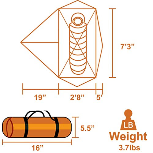Clostnature Crux Lightweight Tent for Backpacking - 1/2/3/4 Person Ultralight Backpacking Tent, Waterproof Easy Setup Camping Tent, Hiking Tent for Outdoor, Hiking and Mountaineering - Image 2