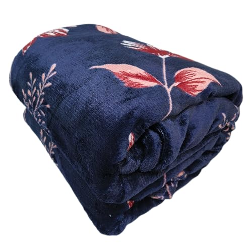 Image of Winter Woolen Premium Flannel Velvet Warm Duvet Cover Quilt Cover | Rajai Cover | Blanket Cover | Comforter Cover Single Size 60x100 inches Woollen (Black Red Flora, Single Bed)