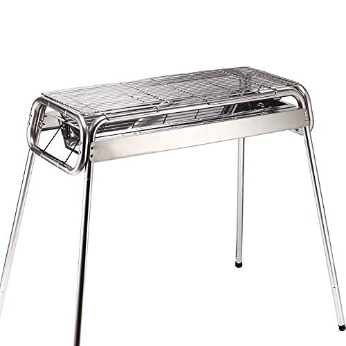 QJJML Collapsible Grill, Portable Camping Stainless Steel Barbecue Charcoal Grill Tabletop