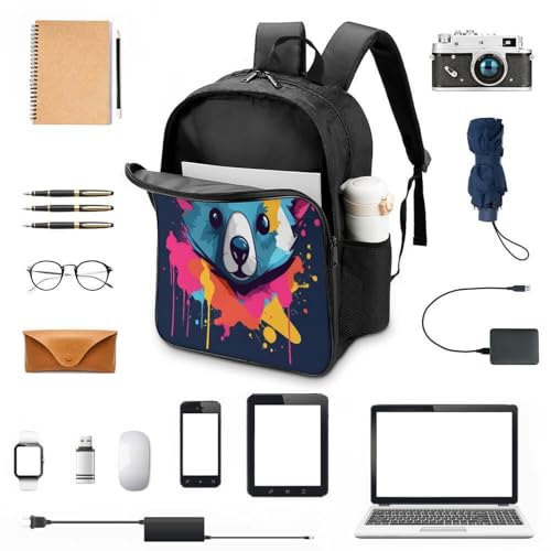 Mochila de poliéster resistente y lienzo estampado koala para niños 4