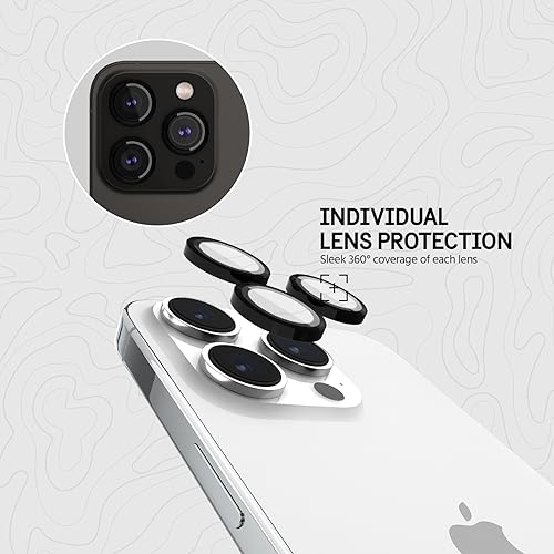 Pelican iPhone 15 Pro Max/iPhone 15 Pro Camera Lens Protector - Black | Aluminum Rings w/9H Tempered Glass, Anti-Scratch Coating, Anti-Shatter, HD View, Night Shooting, Case-Friendly & Easy Install - image 5