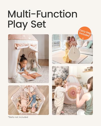 Image of Tiny Land 5-Piece Play Tunnel & Ball Pit, Pop-Up Indoor Tent for Toddlers | Foldable Outdoor Playhouse With Carry Bag, Crawl-Through Fun And Spacious Activity Zones, Gift For Boys & Girls