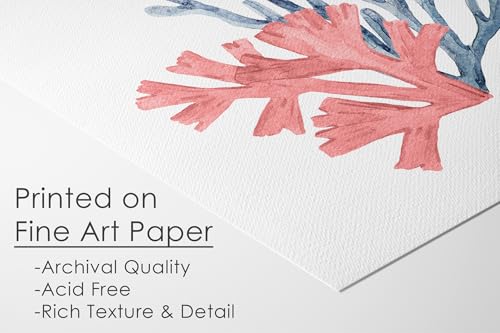 Beach Decor Art Prints (Set of 4) - Unframed - 8x10s | Serene and Inviting Coral-Themed Wall Art Prints | Perfect for Nautical and Ocean-Inspired Home Decor | Bathroom Wall Decor | Apartment Décor's - Image 2