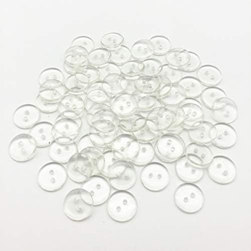 10mm Clear Transparent Resin Buttons Round Sewing Accessories Shirt Button Embellishments Pack of 500