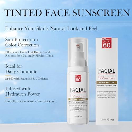 ZARICS Tinted Sunscreen, Tinted Moisturizer with SPF, Tinted Sunscreen for Face, Tinted SPF 60, Oil Control & Moisturizing Skin Tone Correcting, Radiance Skin, Perfect for &Beach Must Haves