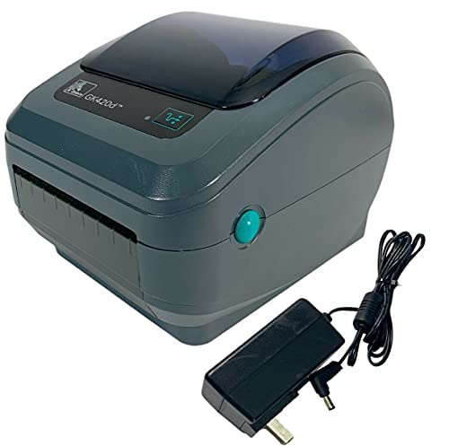Image of Zebra GK420d Direct Thermal Barcode Printer USB LAN GK42-200210-000 with Adapter