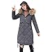 Produktbild serliyDamen Warm Winterjacke Parka Jacke Mantel Lange Mit Fellkapuze Steppjacke Wintermantel Beiläufige Dicker Winter Slim Down Jacke Langen Mantel