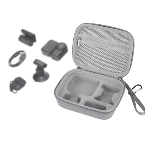 Fukaisu Mini Carrying Case for DJI Osmo Nano, Hard Shell Protective Camera Bag with Storage Compartments Portable Camera Pouch with Carabiner Perfect for Osmo Nano Accessories & Travel (Gray)